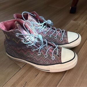 Missoni Converse All Star CT Shoes womens size 7.5 Sneakers Hi Top Chevron
